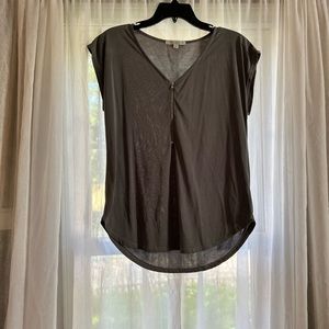 Green Envelop Sheer Zip-front Top